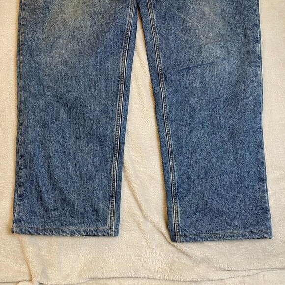 Lands' End Men's Fleece Lined Jeans 42x29 Relaxed Fit Plaid Lining - Picture 11 of 16